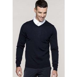 Pull Over M&eacute;rinos Col V Homme Noir