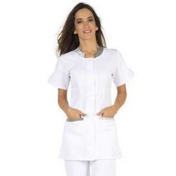 Tunique MC Lalie Blanc/ Taupe/ Fleurs