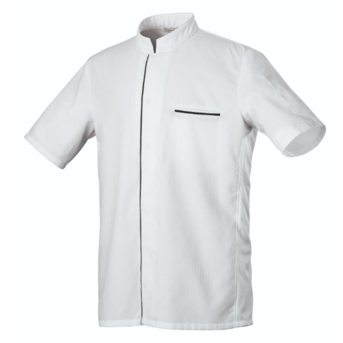 Veste de Patisserie EKOL Manches Courtes gar&ccedil;on Blanc/Noir